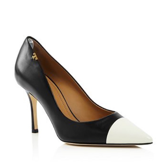 Tory Burch Shoes - TORY BURCH LEATHER PENELOPE CAP TOE HEELS